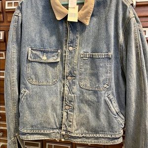 Vintage Double RL Ralph Lauren Denim Jacket with corduroy collar with tags.